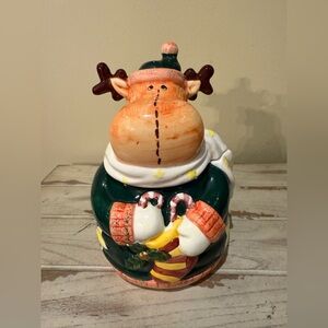 Vintage WCL Reindeer Cookie Jar, Holiday Reindeer Cookie Jar